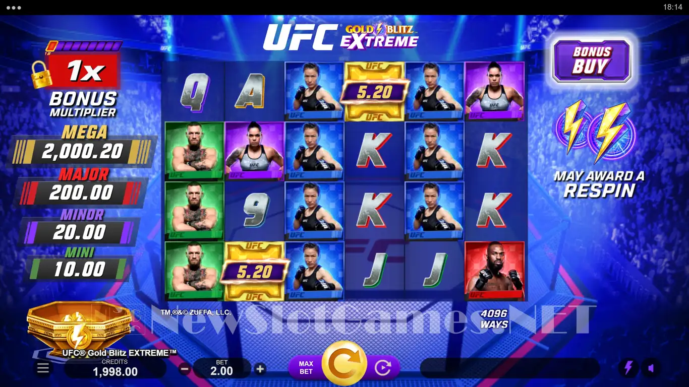 UFC Gold Blitz Extreme slot Canada